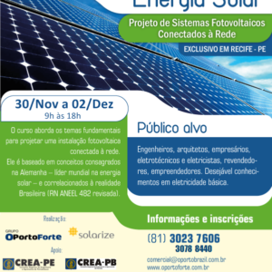 OPortoForte inscreve para curso de Energia Solar – Projetos Conectados à Rede