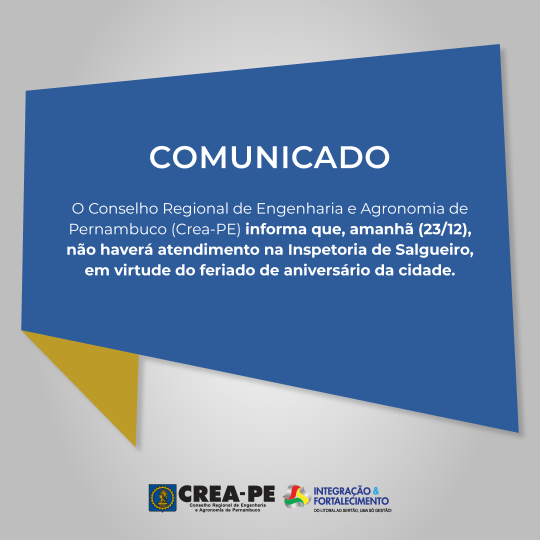 ATENÇÃO! Comunicado Atendimento Inspetoria de Salgueiro