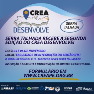 Serra Talhada recebe segunda edição do Crea Desenvolve nos dias 5 e 6 de novembro